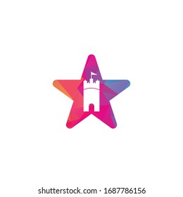 Castle star shape vector logo design. 
