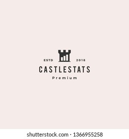 castle stats bar chart logo vector icon illustration