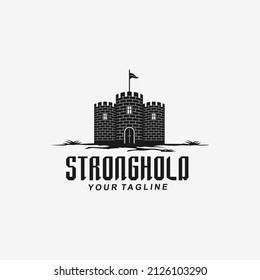 Castle Stronghold Vector Logo Design Template Idea