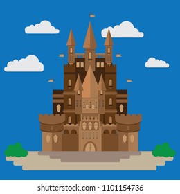 Castle in the style of flat design. It is executed in a vector and is suitable for illustrating various articles and much more.