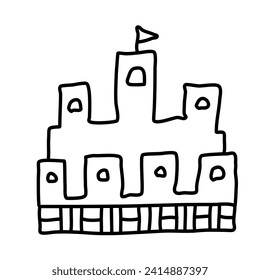 castle of summer doodles icon set