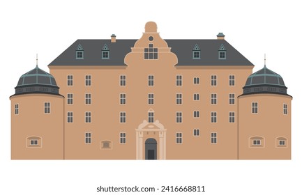 Örebro Castle, Sweden Isolated Illustration