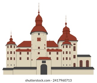 Läckö Castle, Sweden Isolated Illustration