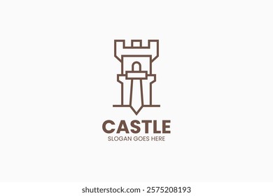 Castle Sword Logo. Vector Illustration