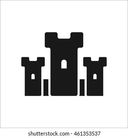 Castle symbol sign simple icon on background