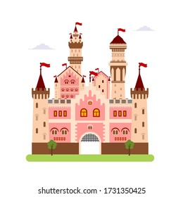 Castle Symbol Vector Flat Design  Illustration Isolated on White Background