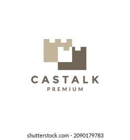 castle talk chat logo symbol icon vector graphic design illustration idea creative 