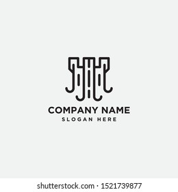 castle tech logo. building and construction - vector