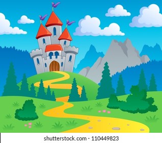 Castle Theme Landscape 1 - Vector Illustration.