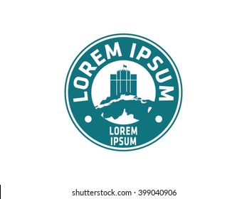 castle themed vector logo design