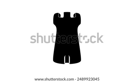 castle tower, Black isolated silhouette