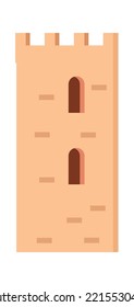 Castle tower element. Vector illustration