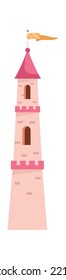 Castle tower with flag element. Vector illustration
