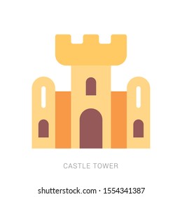 Castle tower flat vector icon