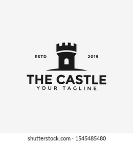 Castle Tower, Fortress Building Logo Design Template