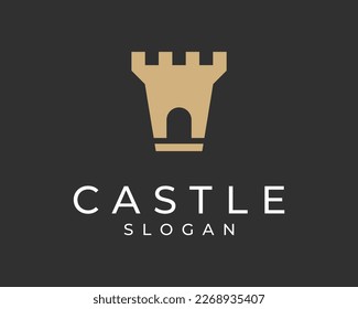 Castle Tower Fortress Stronghold Citadel Palace Fort House Flat Simple Minimal Vector Logo Design