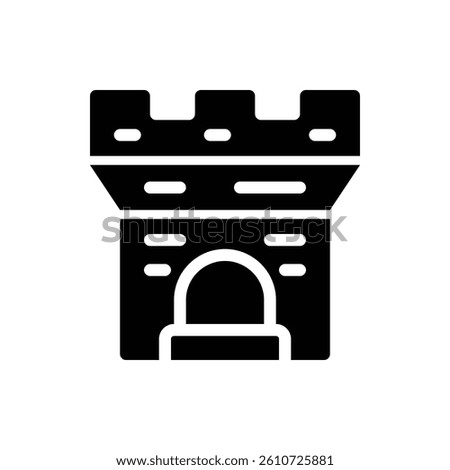 Castle Tower Glyph Icon. Castle Tower Icon