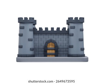 castle with tower icon 3d illustration
