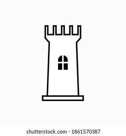 
Castle Tower Icon. Ancient Building Symbol - Vector.