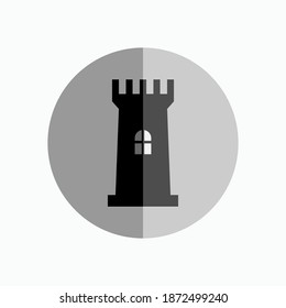 Castle Tower Icon. Ancient Building Symbol - Vector.