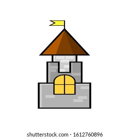 Castle tower icon. Design Vector or illustration

