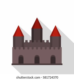 Castle tower icon. Flat illustration of castle tower vector icon for web isolated on white background