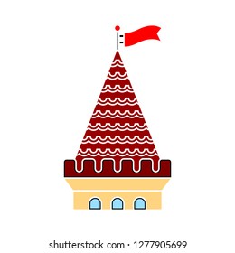 castle tower icon - castle tower isolated, castle fantasy illustration - Vector castle