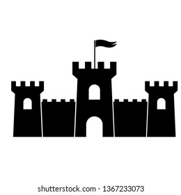 Castle Tower icon, logo isolated on white background