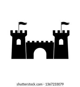 Castle Tower icon, logo isolated on white background