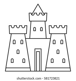 Castle tower icon. Outline illustration of castle tower vector icon for web