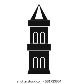 Castle tower icon. Simple illustration of castle tower vector icon for web