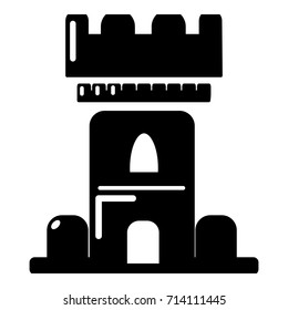 Castle tower icon. Simple illustration of castle tower vector icon for web