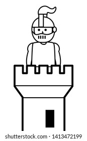 Castle tower and knight design vector illustration