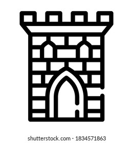 Burgturm-Linie Symbol Vektor. Schlossturmschild. isoliertes Kontursymbol