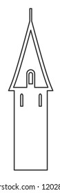 Castle tower line vector illustration