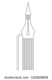 Castle tower line vector illustration