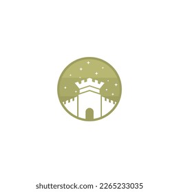 Castle tower logo design icon vector gradient