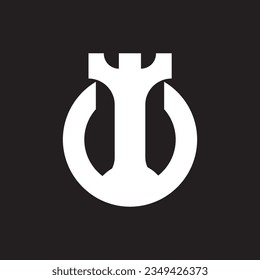 castle tower logo icon design illustration.