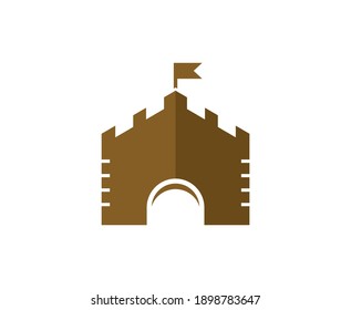 Castle tower logo vector building icon 