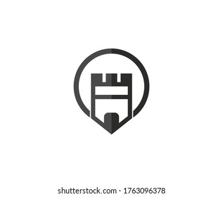 Castle tower logo vector icon 