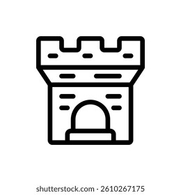 Castle Tower Outline Icon. Castle Tower Icon