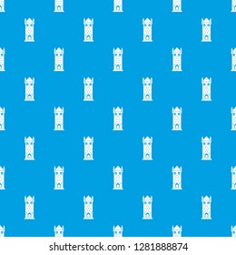 Castle tower pattern vector seamless blue repeat for any use