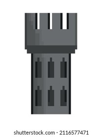 castle tower pixel icon flat