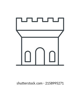 Castle tower thin line icon. Element of simple icon for websites, web design, mobile app, info graphics. Thin line icon for website design and development, app development on white background