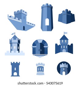 Castle Tower, Turret, Kingdom Fortress And Castle Gate Vector Icon