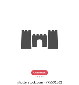 Castle tower vector icon