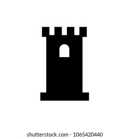 Castle Tower Vector Icon Grey Stock Vector (Royalty Free) 1233735148