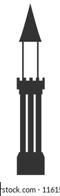 Castle tower vector illustration. Silhouette.