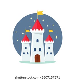 Castle towers against starry sky