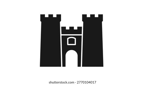 Castle towers in black silhouette